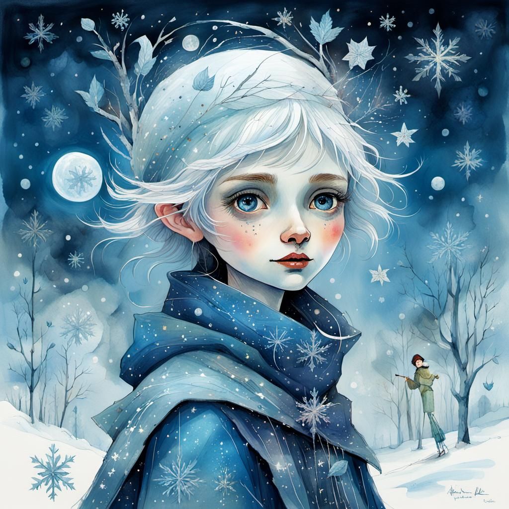 Female Jack Frost Whimsical Illustration