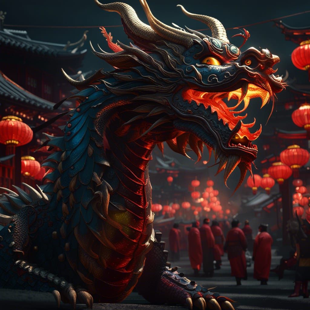 Dragons Celebrate Nagasaki Chinese New Year in Dark Fantasy ...