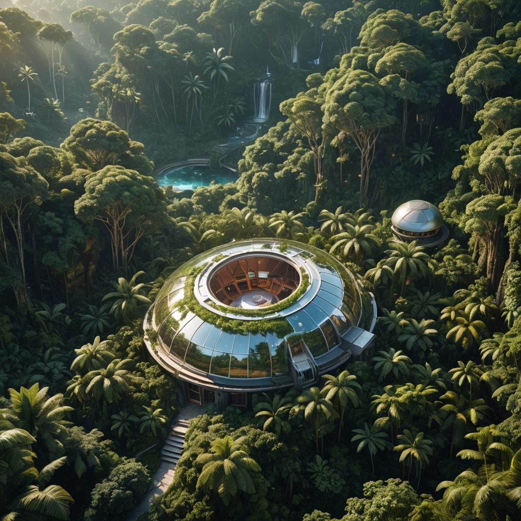 Futuristic Dome House in the Jungle