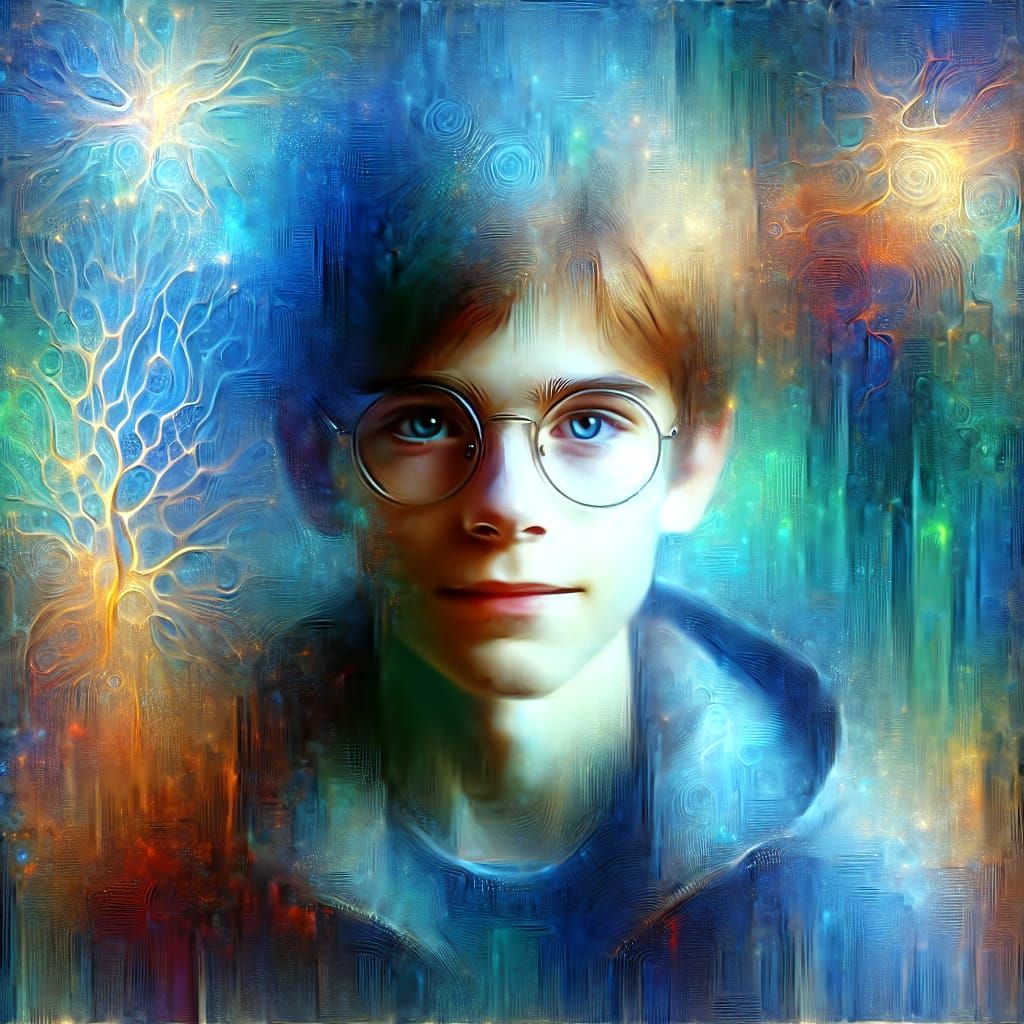 Expressive Portrait of Autistic Boy in Nightcafe Style