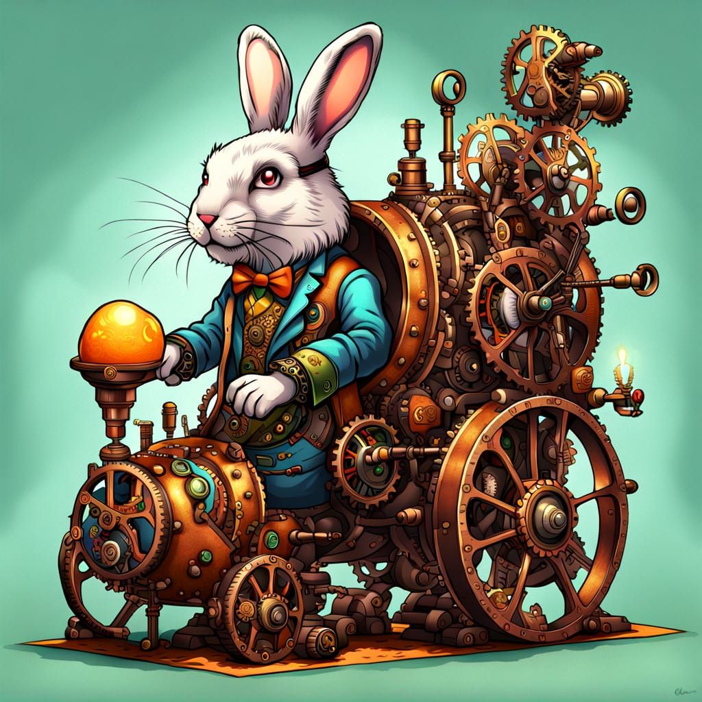 Steampunk Easter Bunny Unveils Clockwork Marvel