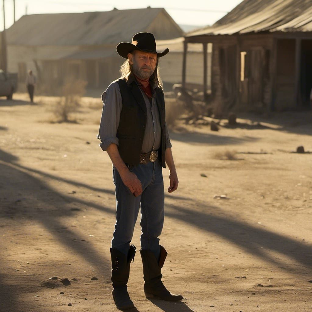 Gritty Cowboy Portrait in Golden Light