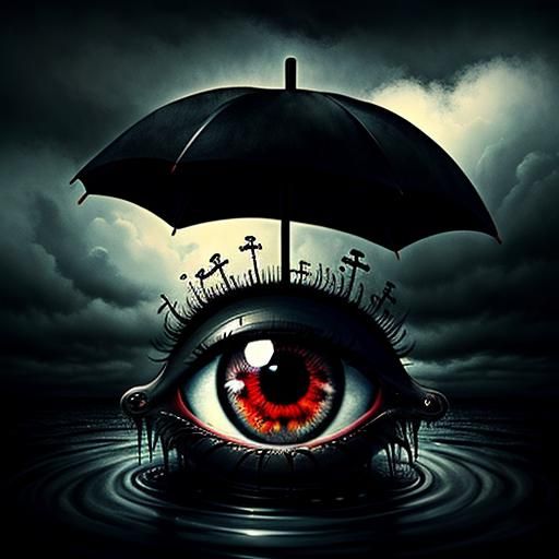 Surreal Dripping Eyeball in Vivid Colors