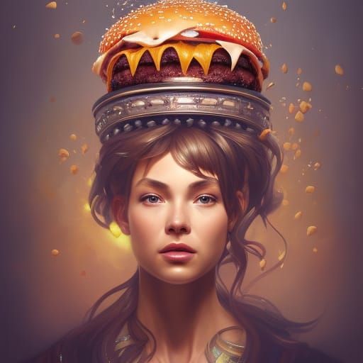 Whopper Crown Portrait in Hyperdetailed Digital Art Style