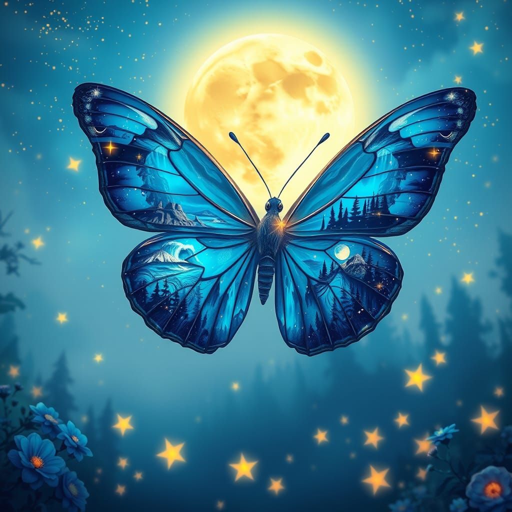 Surreal Butterfly Wings Portal to Magical Worlds