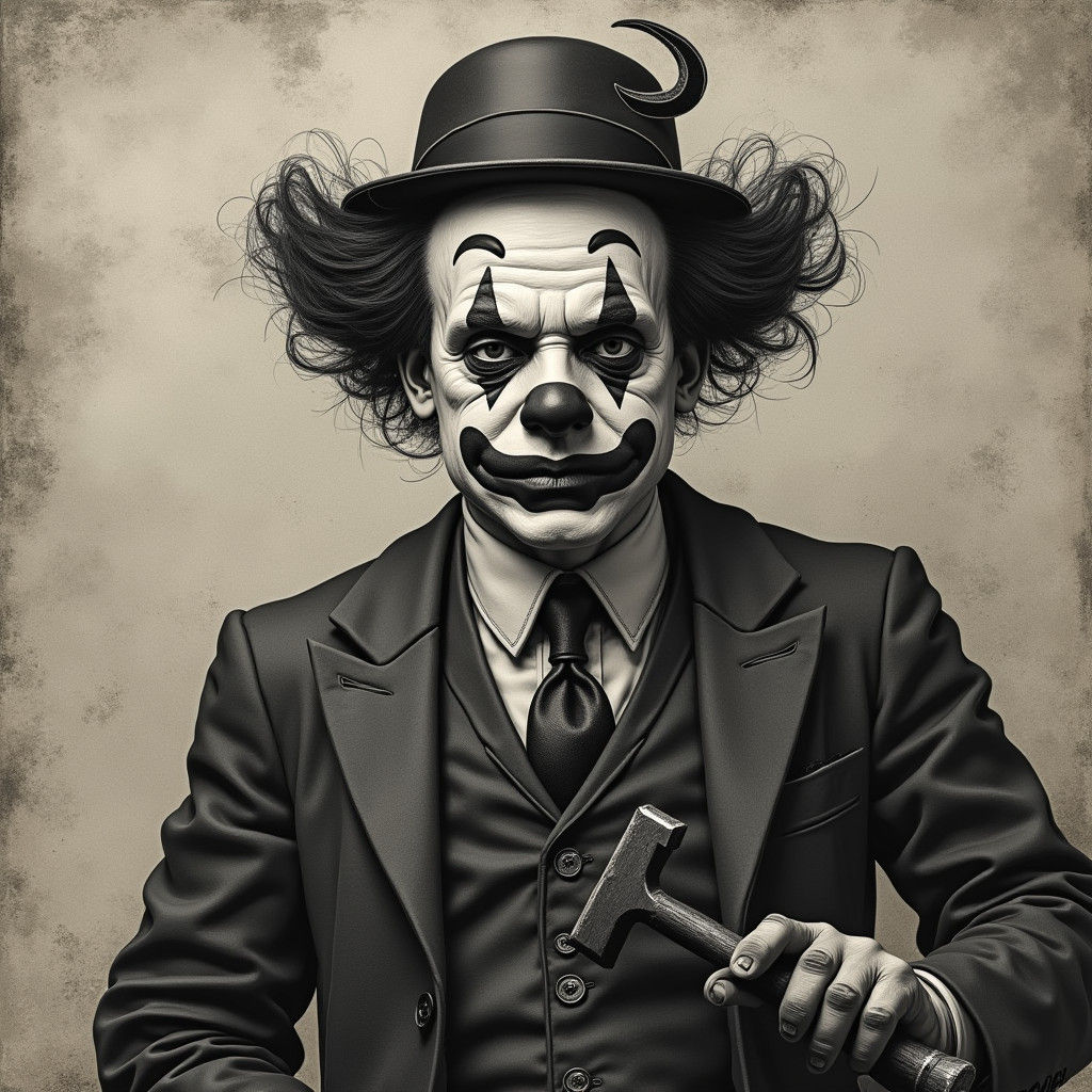 Sad Clown Tattoo Art: 1920s Class War Allegory