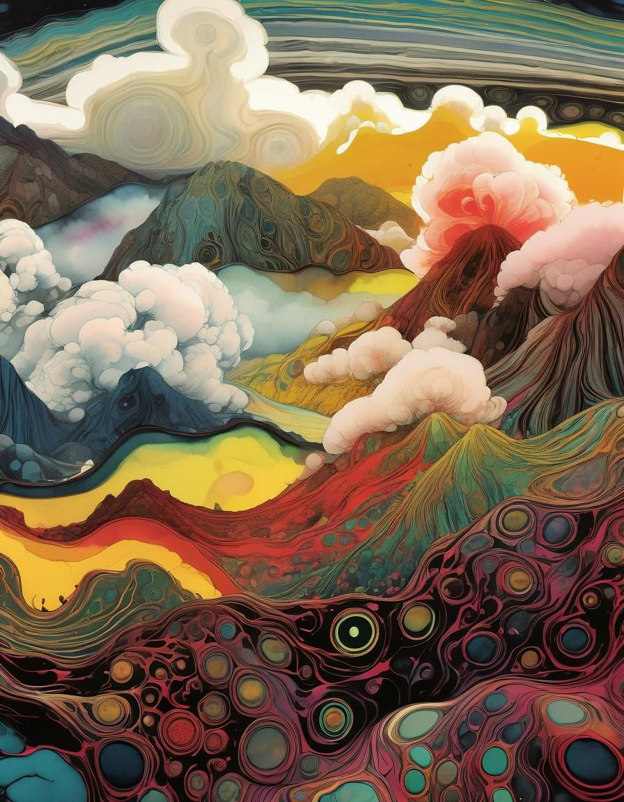 Sulfuric Valley Alcohol Ink Illustration