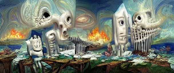 Apocalyptic Landscape Inspired by Freas and Picasso