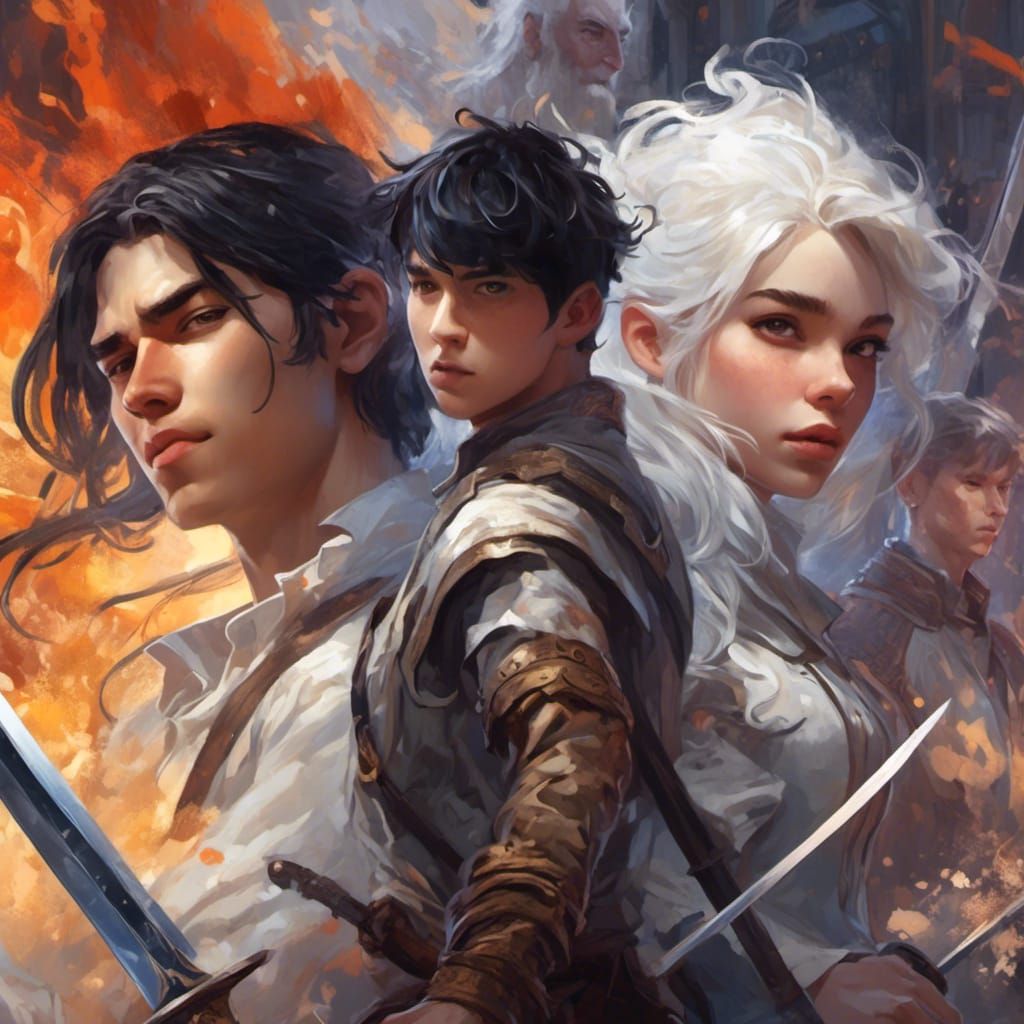 Teens Fight with Swords in Hyperreal Style