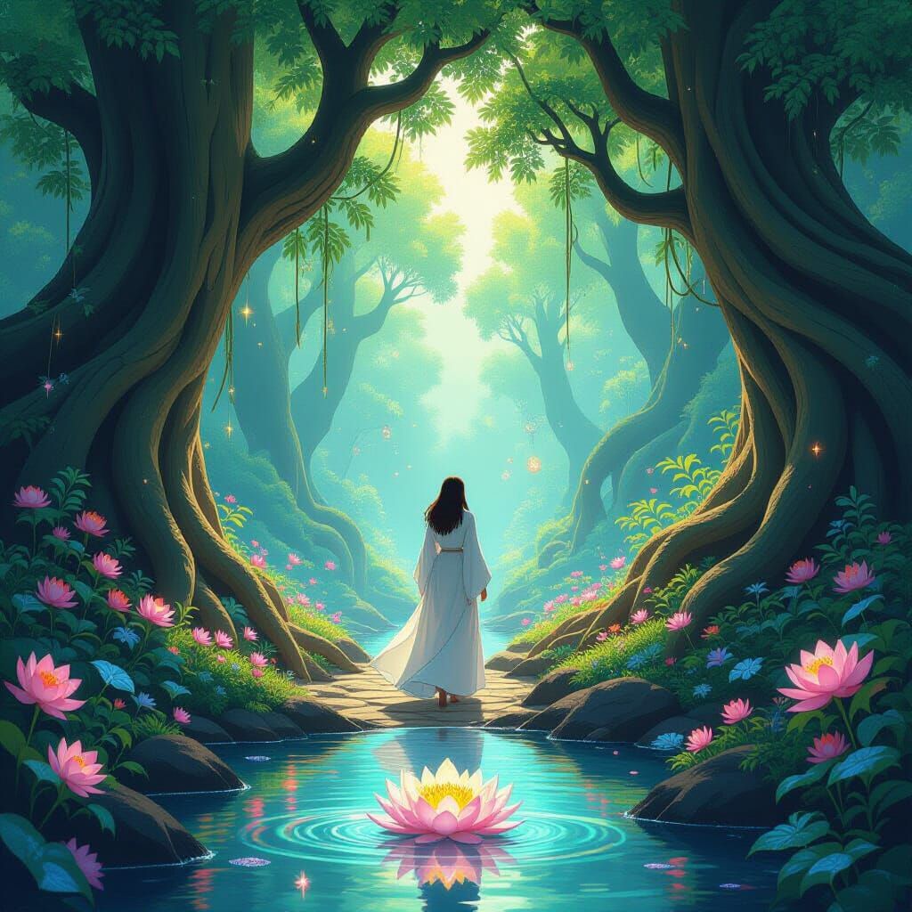 Enchanted Forest: Hidden Garden in Anime Style