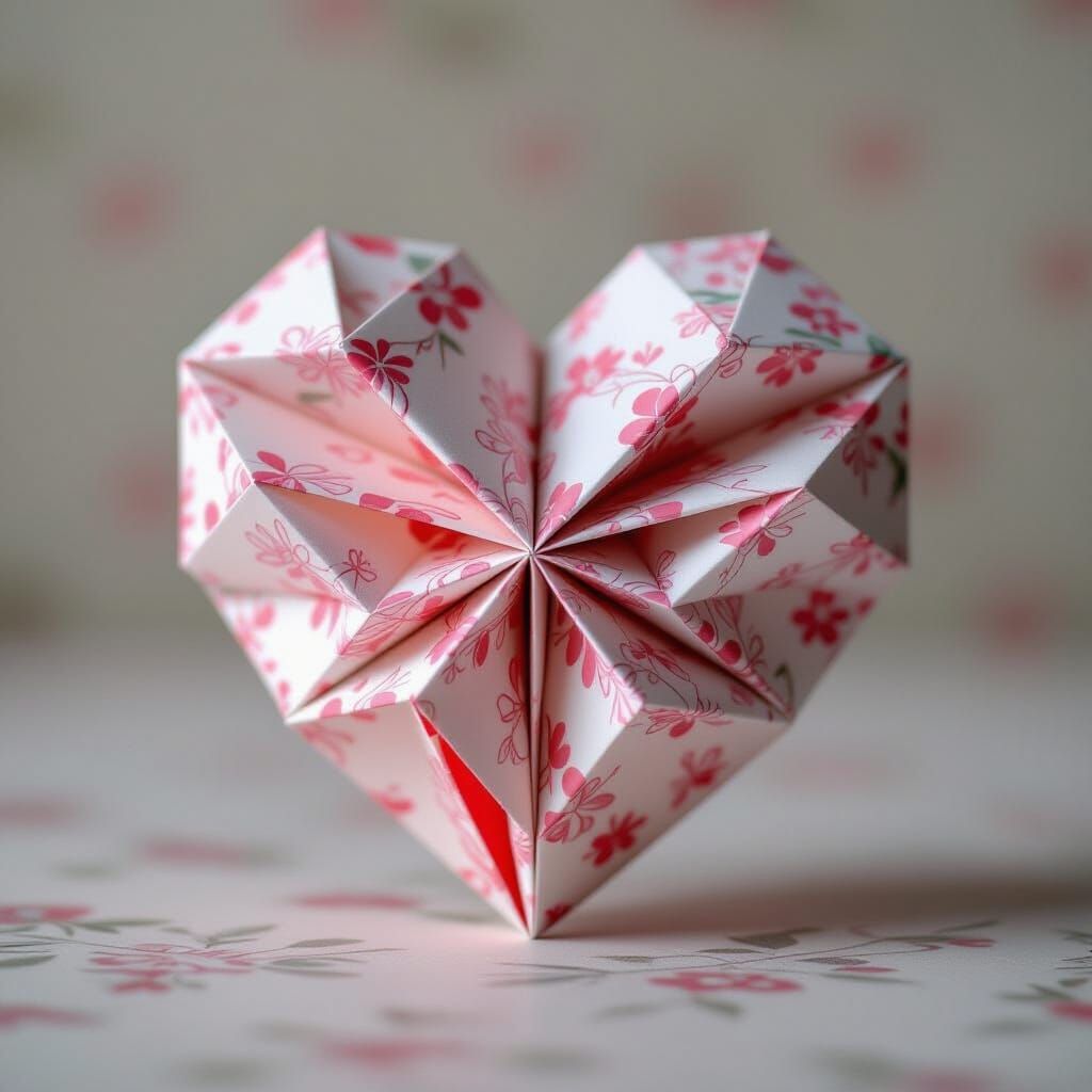 Origami Love Heart in Soft Focus