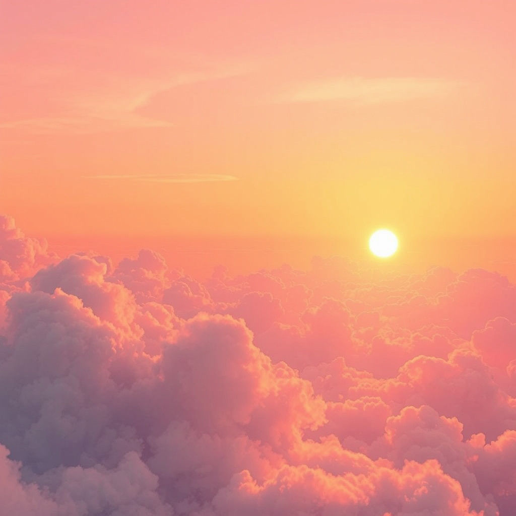Pastel Pink Sunset Dreamscape in Matte Painting Style
