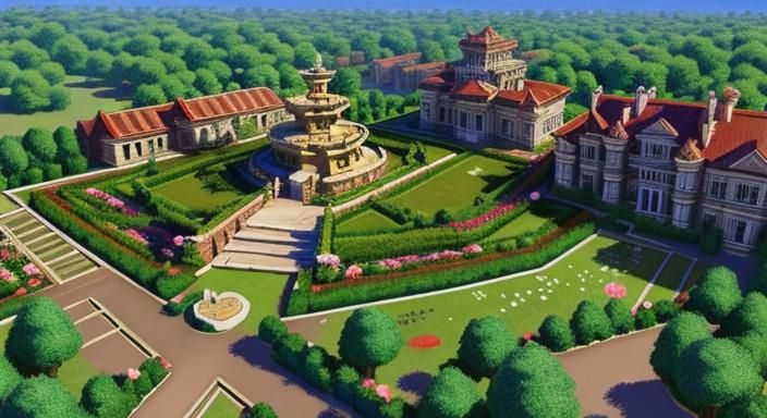 Top-Down RPG Map of Flowering Garden