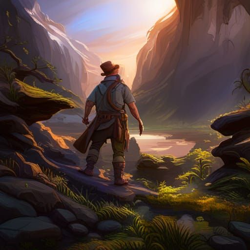 Forest Ranger in Detailed Matte Painting