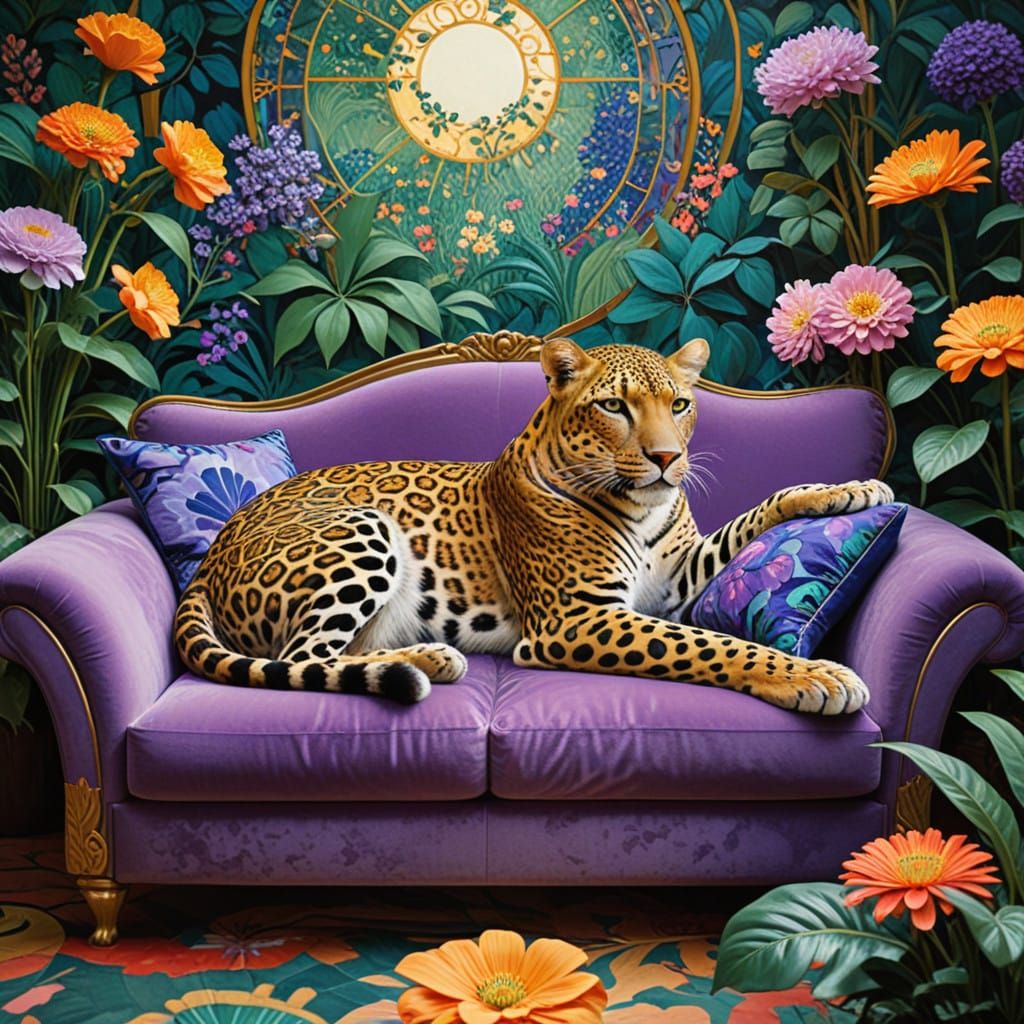 Fauvist Leopard Lounge in Lavender Luxe