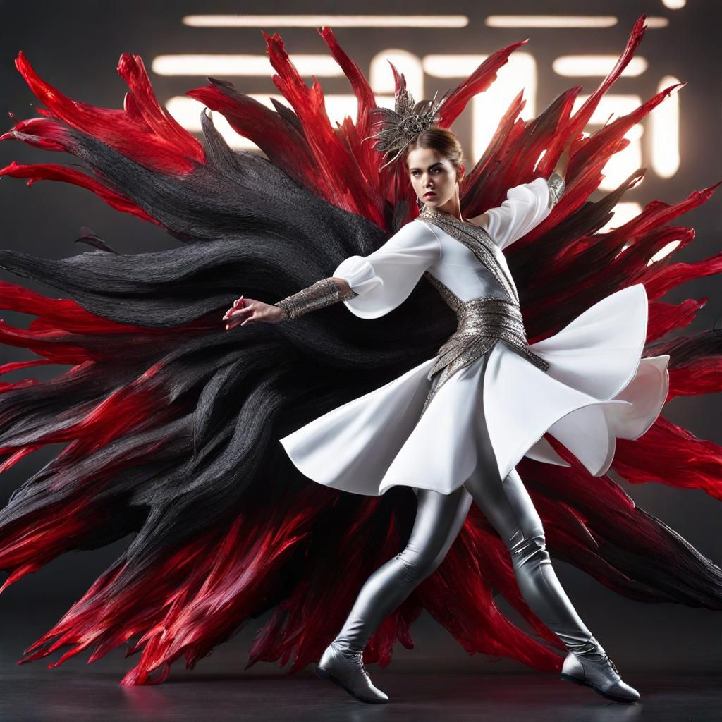 Ballerina Goddess in Diaphanous Light, Digital Art