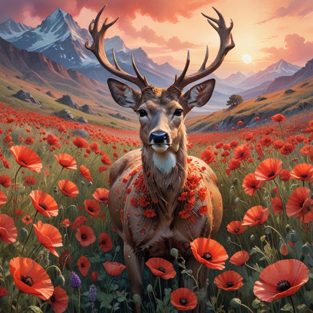 Autumn Deer in Vibrant Watercolor