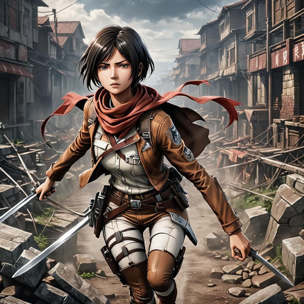 Mikasa Ackerman in Detailed 3D Anime Art