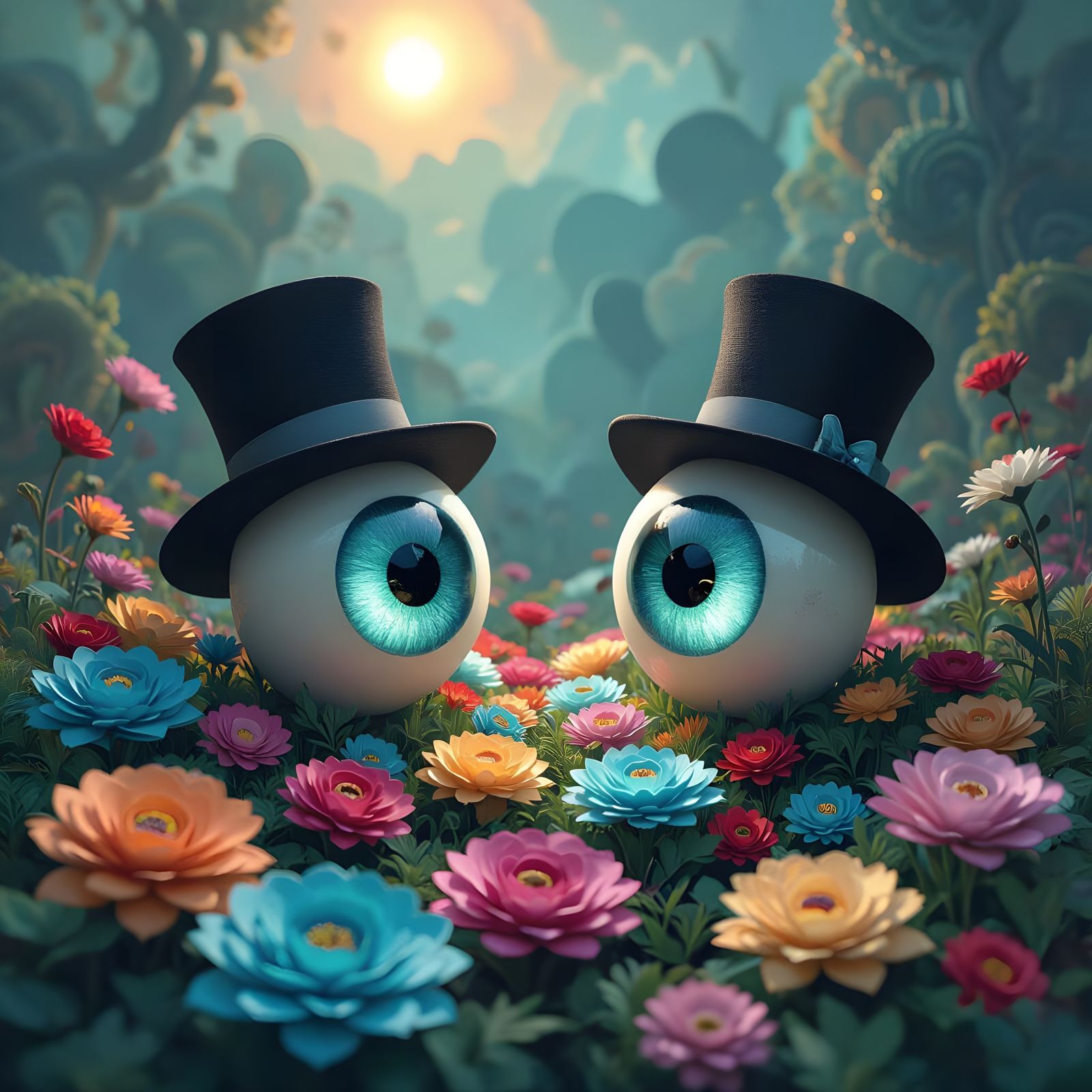 Bioluminescent Eyeball Garden on Alien Planet