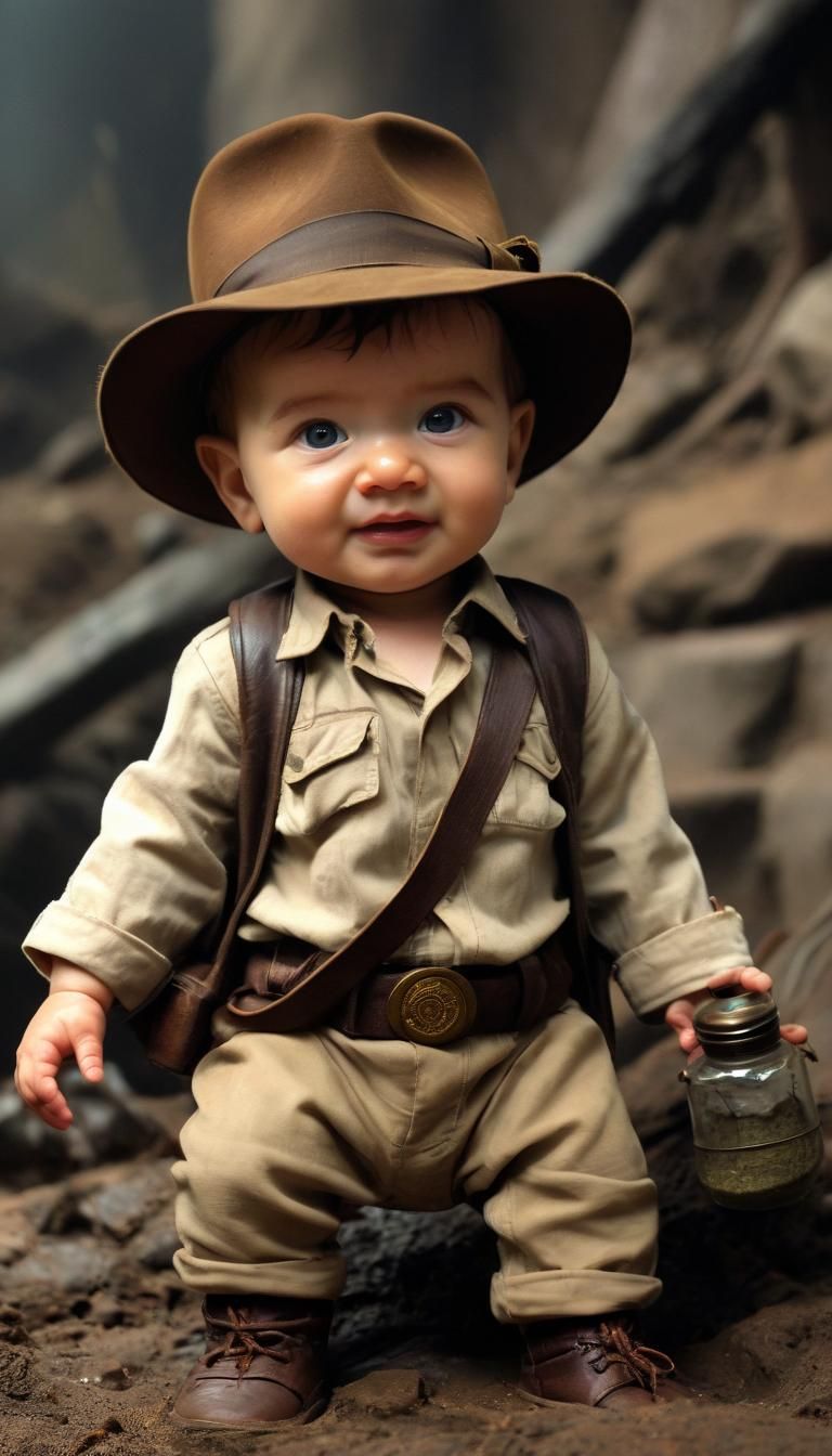 Cute Baby Indiana Jones Adventure