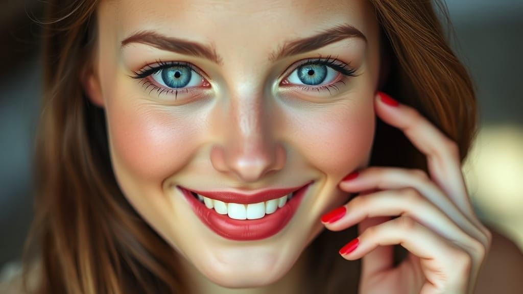 Radiant Young Woman with Stunning Blue Eyes