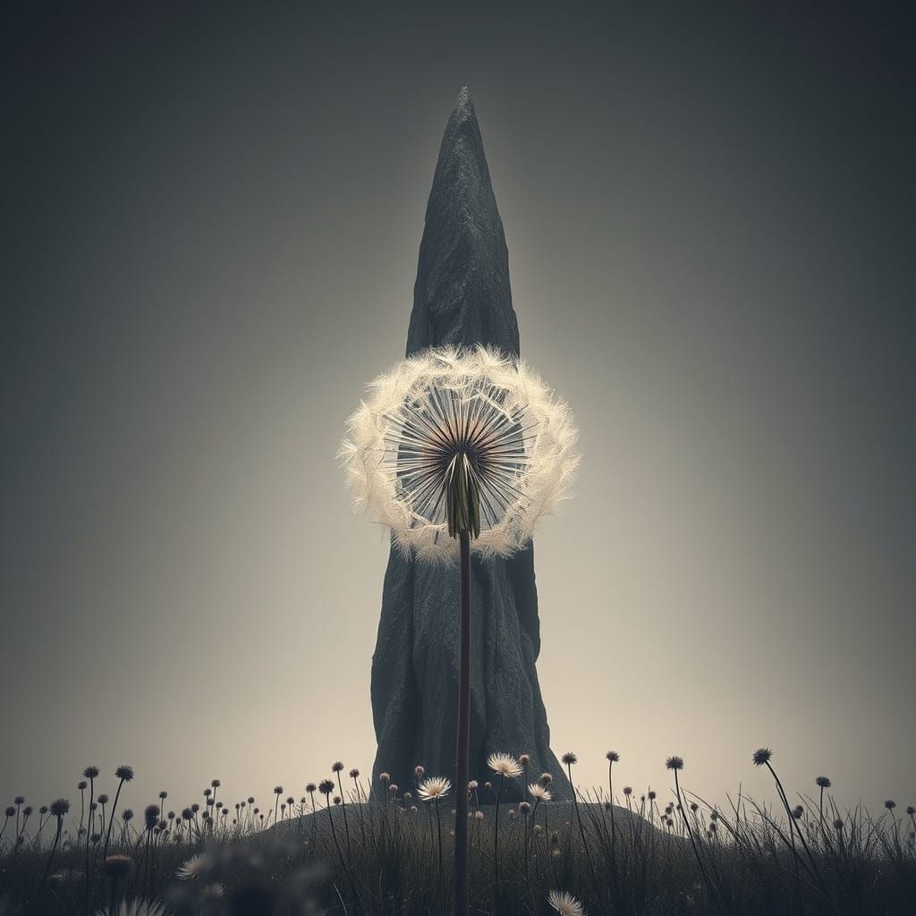 Ethereal Brutalist Dandelion Structure