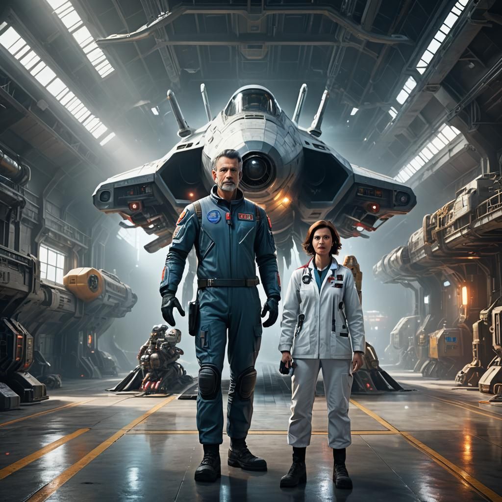 Hyperrealistic Rocket Engineer at Secret Military Base