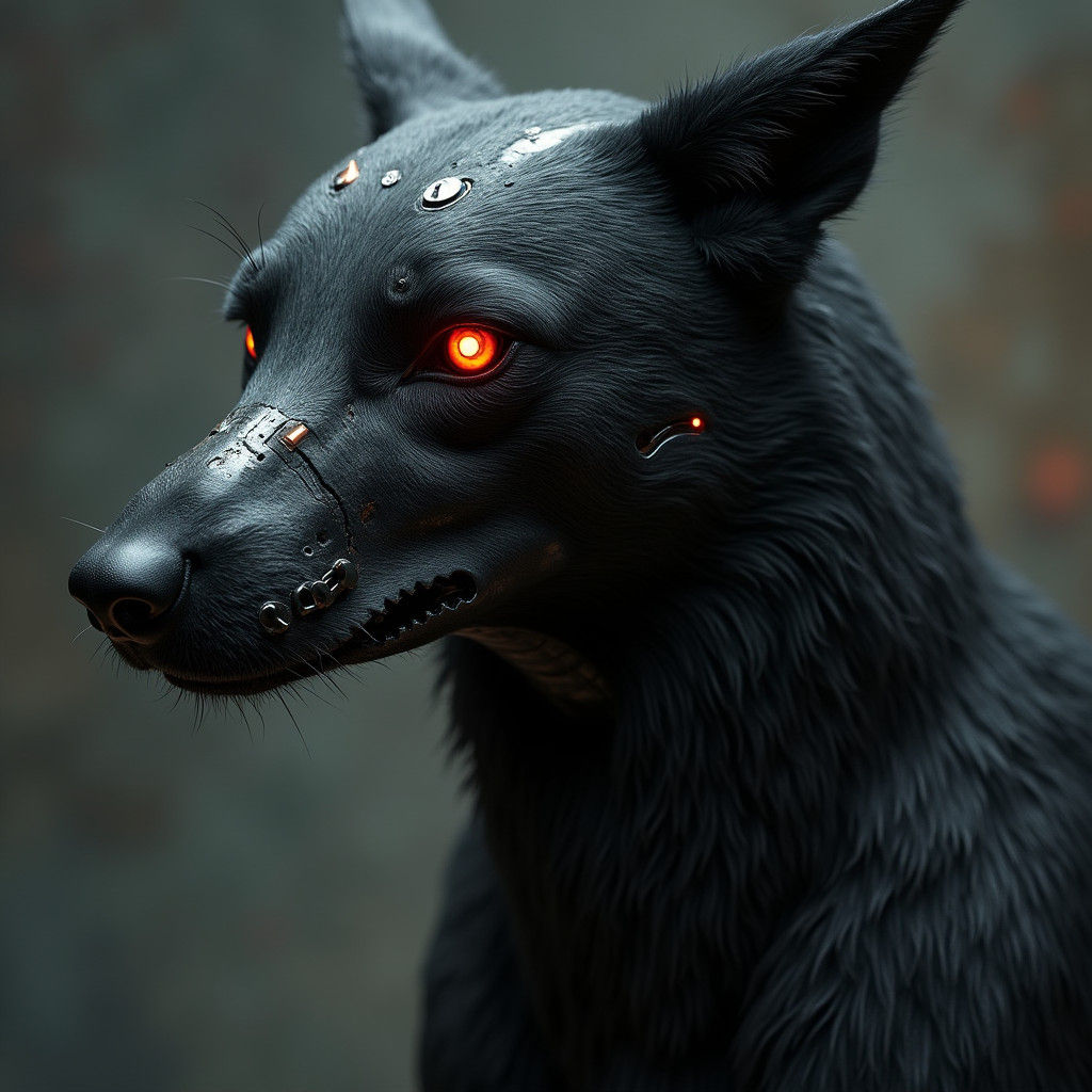 Cybernetic Dog with Terminator-Inspired Endoskeleton