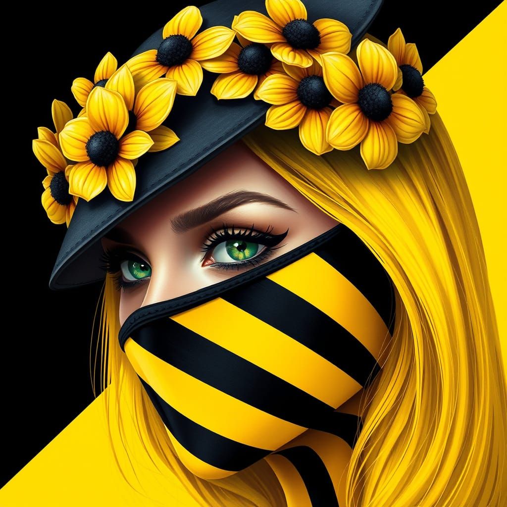 an artistic composition of a woman's face