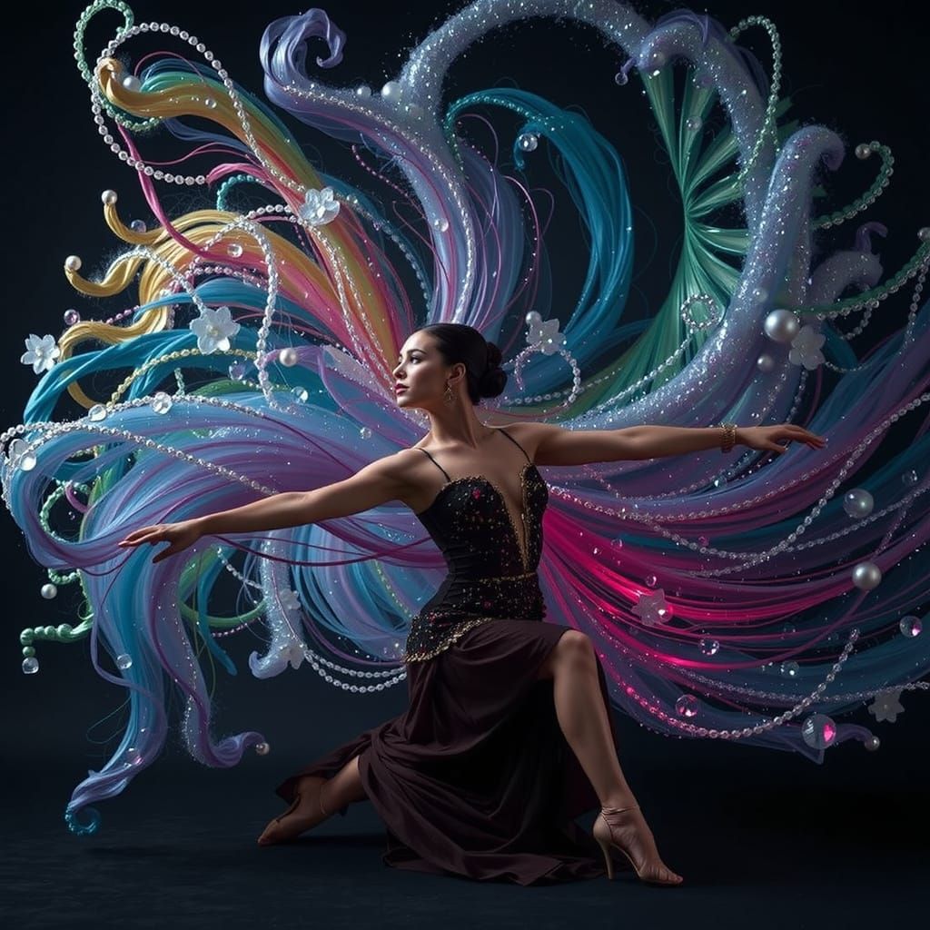 Glamorous Dancer in Haute Couture