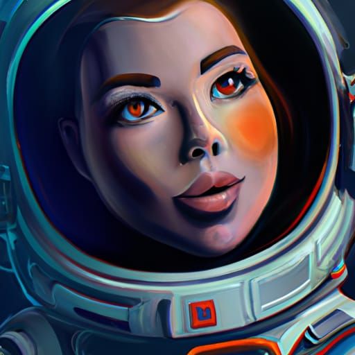 Baby Astronaut Portrait in Space, Detailed Concept Art
