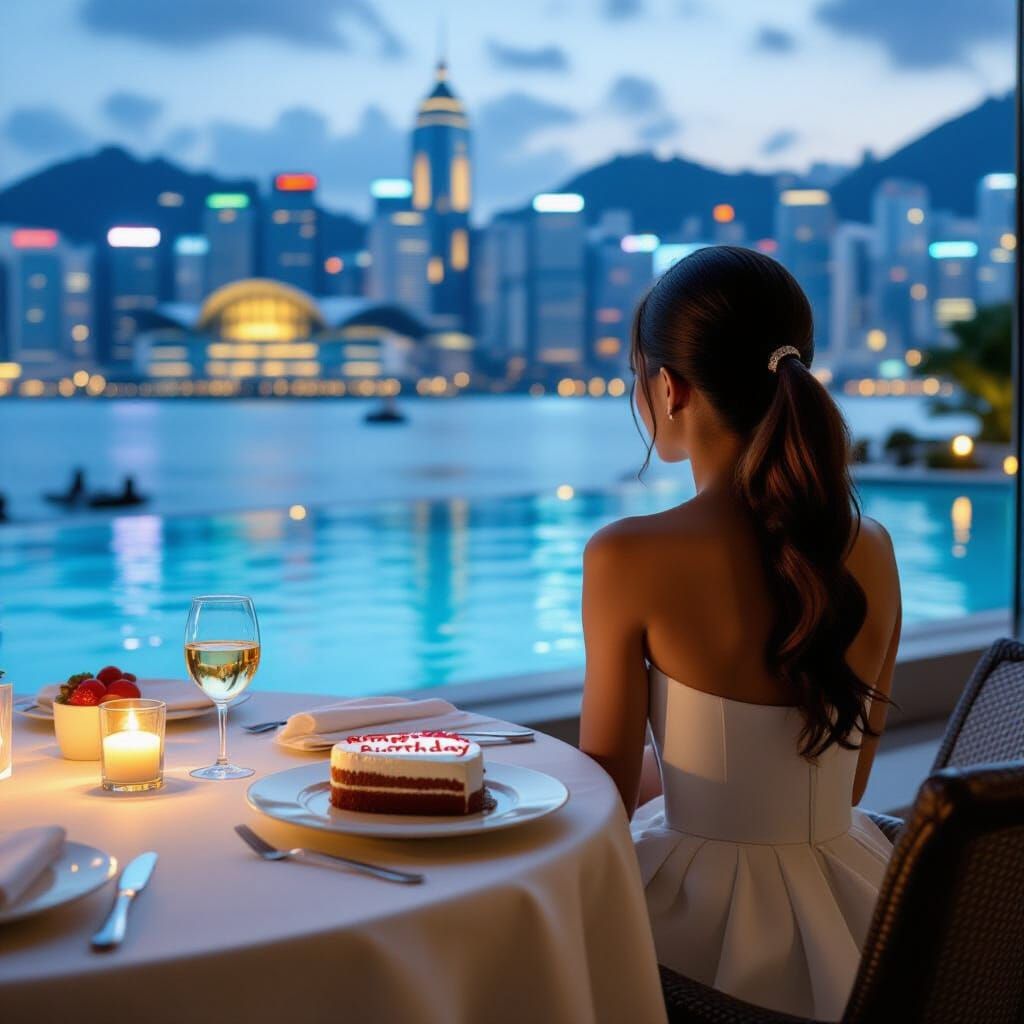 Birthday Celebration by Hong Kong Harbor