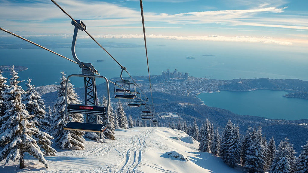 Mountaintop Ski Resort with Ocean View