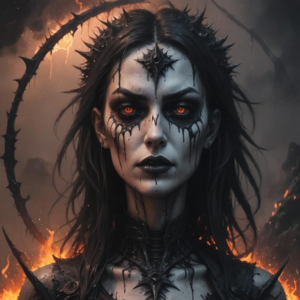 Detailed Pencil Sketch of Fallen Dark Lord