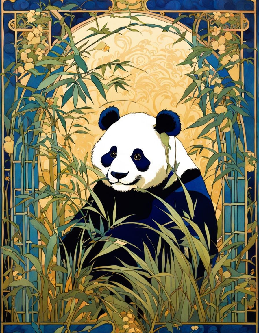 Bamboo Serenade in Art Nouveau Style