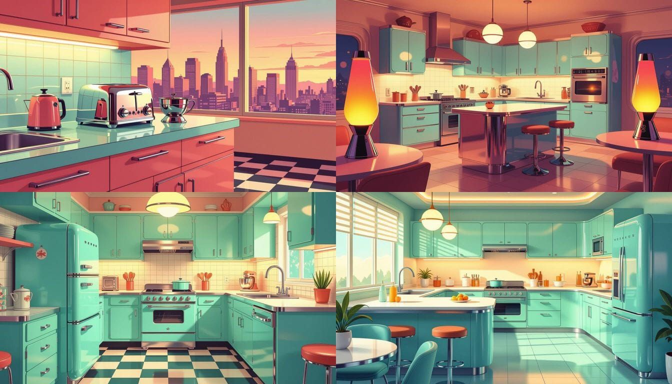 Retro Futuristic Kitchen Design with 1950s Style