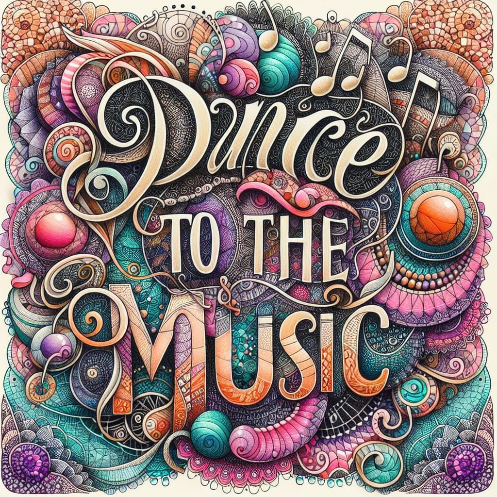 Zentangle Art: Dance to the Music in Abstract