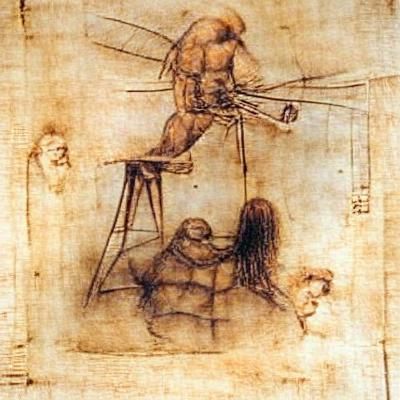 Renaissance Drawing of a Tortured Man