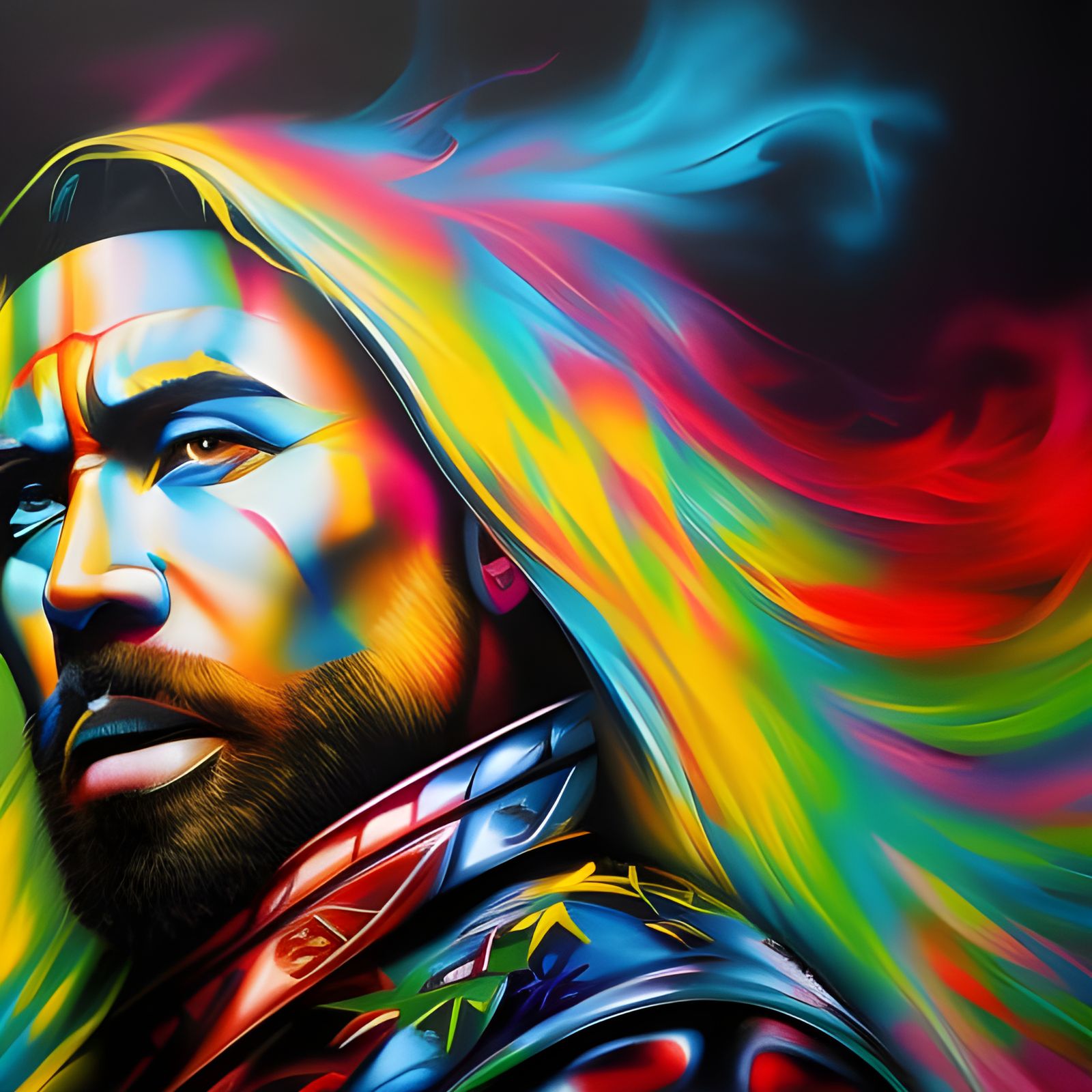 Wild Wizard Graffiti Art with Vibrant Colors