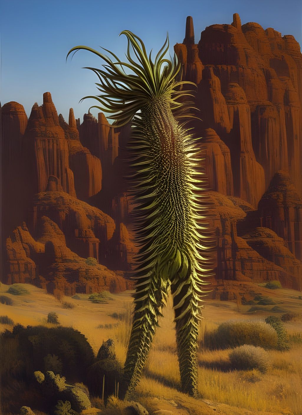 Alien Cactus Corset Portrait in Sci-Fi Western Style