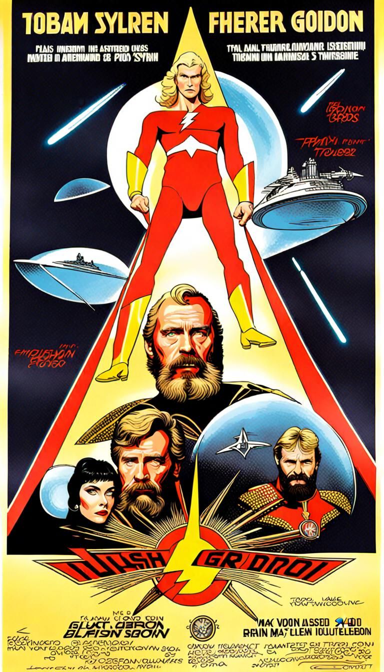 Flash Gordon Reboot: A Retro Movie Poster