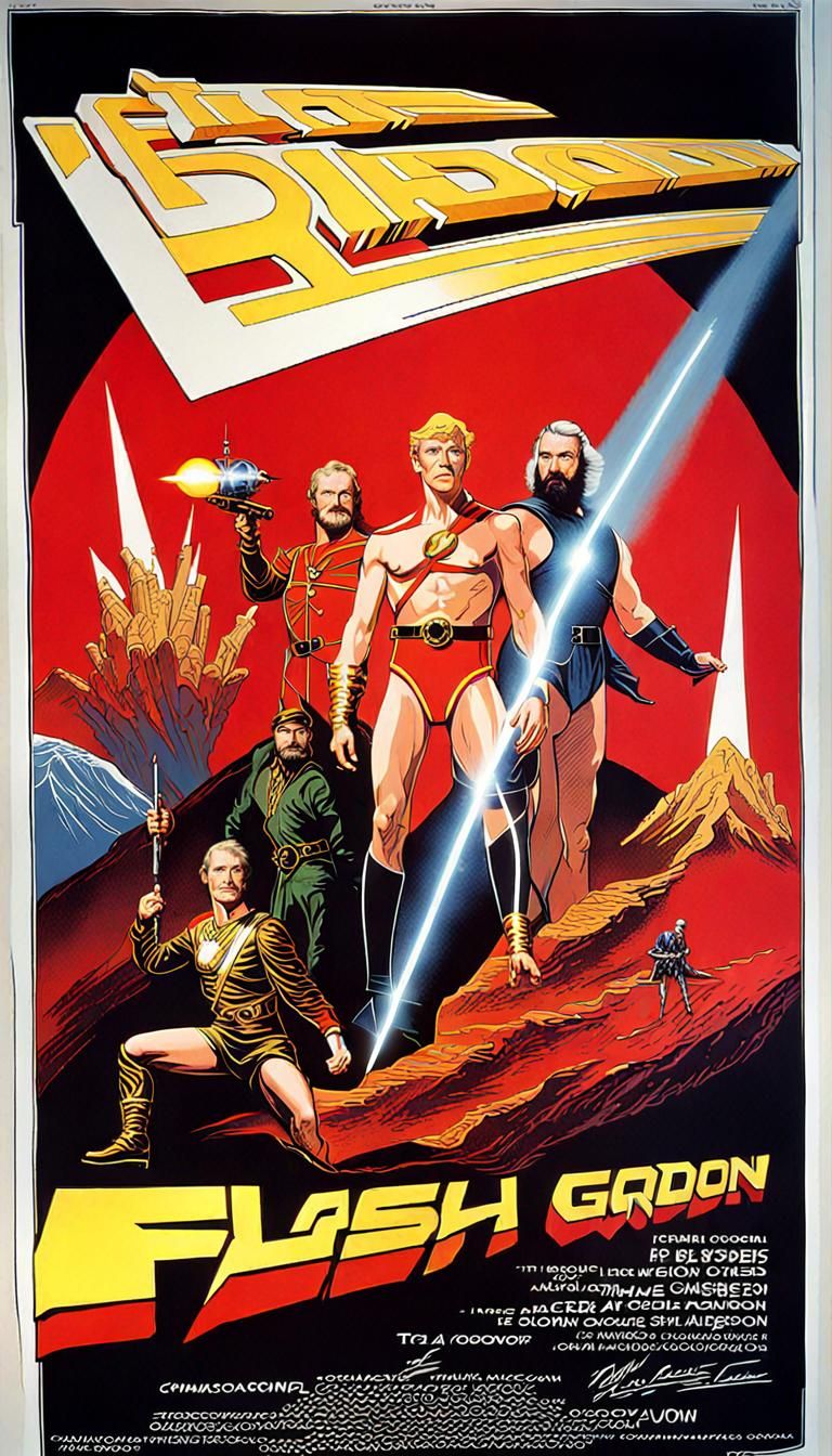 Flash Gordon Reimagined: A Retro Movie Poster