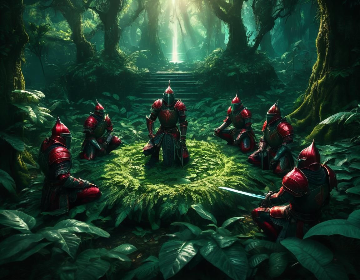 Scarlet Knights Circle in Rainforest, Emerald Energy