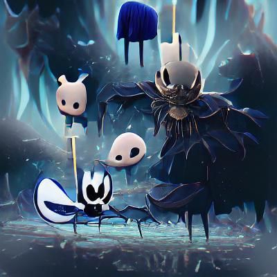 Cartoon Knight in Desolate Landscape