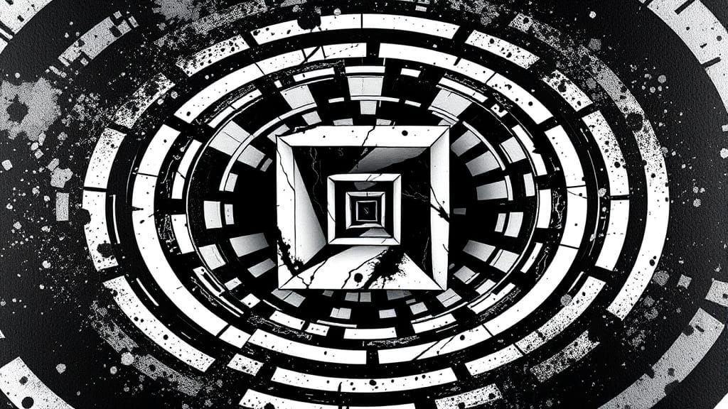 Mind-Bending Black and White Concentric Cubes in Vibrant Gra...