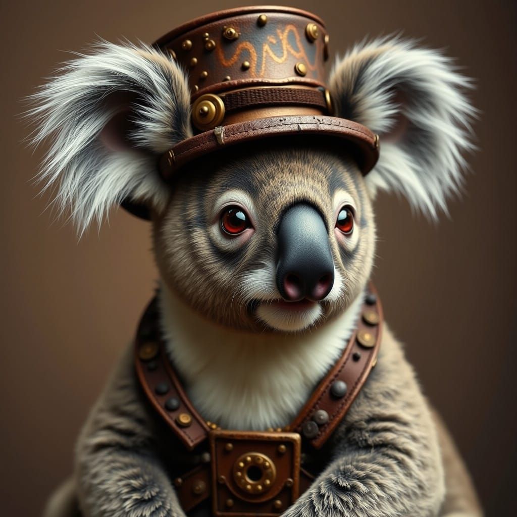 Steampunk Koala in Top Hat