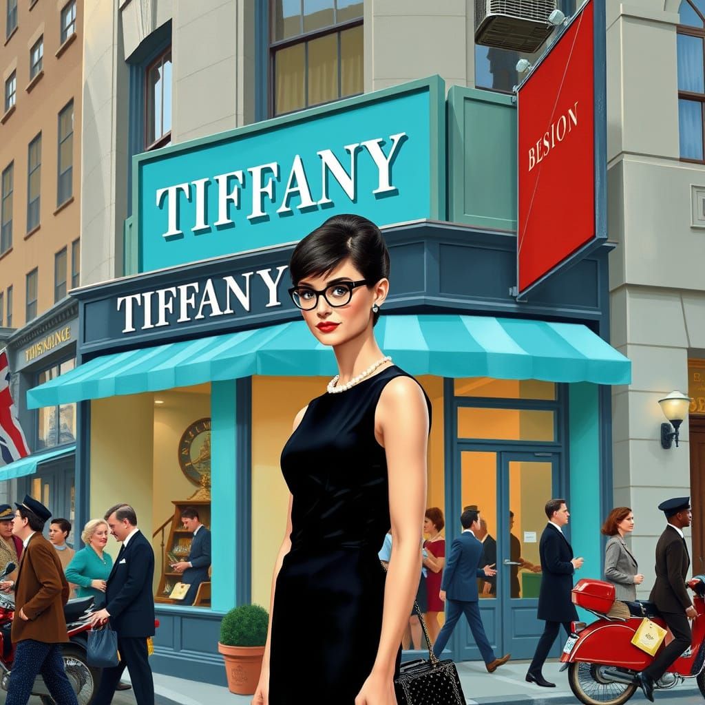 Audrey Hepburn as 1960s New York City Socialite in Elegant A...