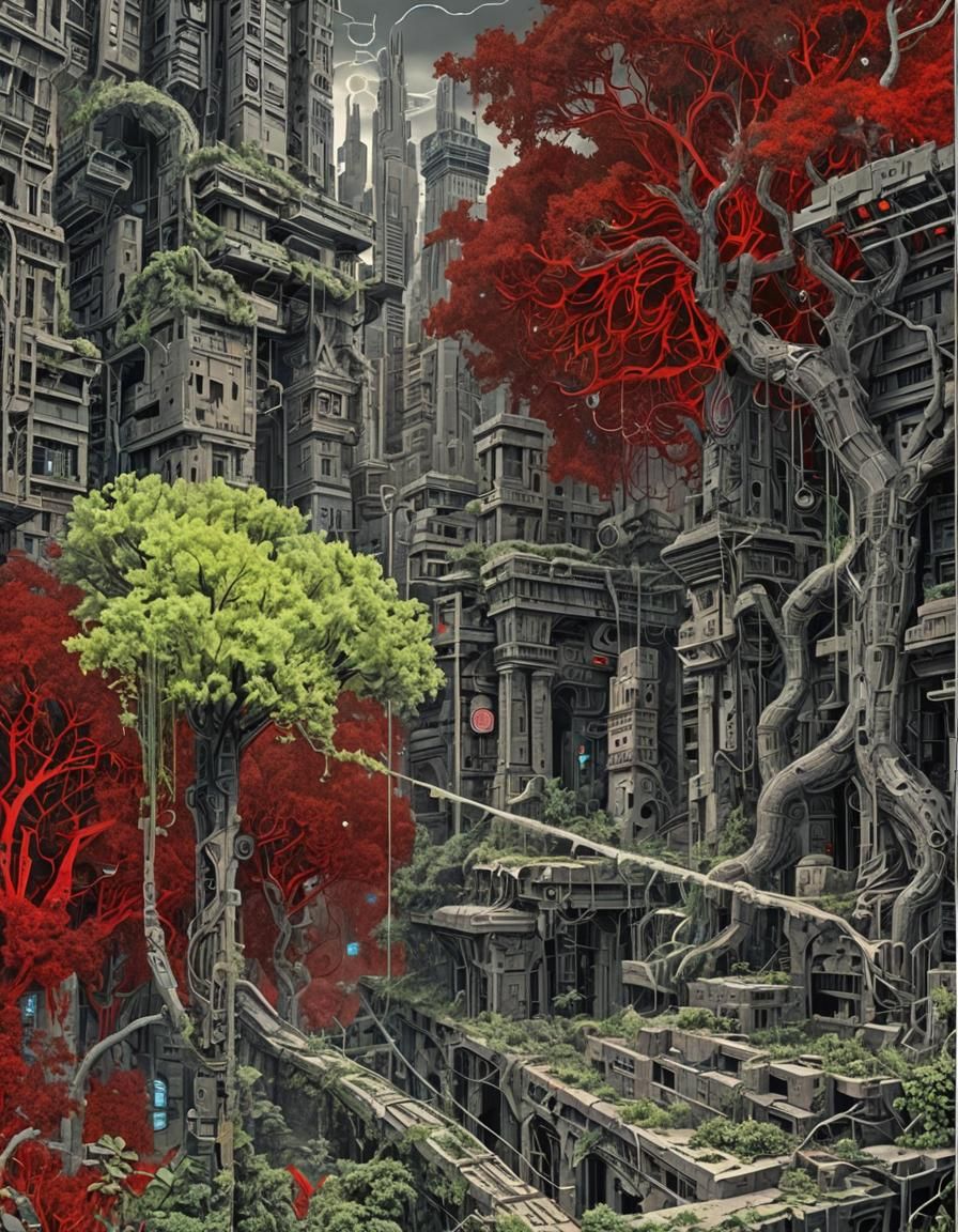Ancient Metropolis Transformed by Nature in Surrealist Maste...