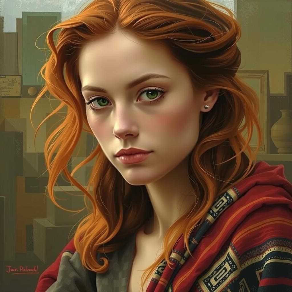 Cubist Woman Portrait in Picasso's Early Style