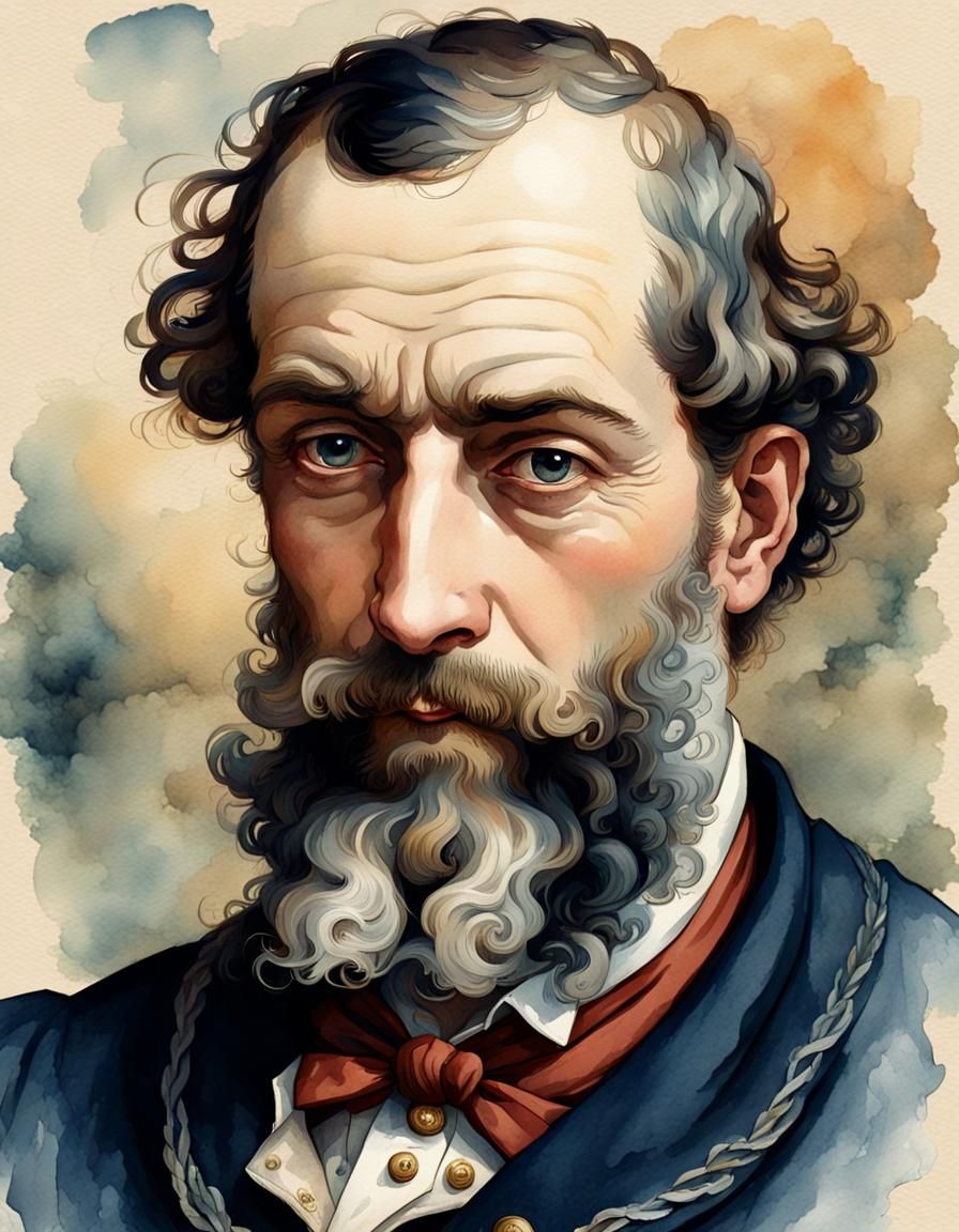 Joseph Ponthus Portrait in Detailed Watercolor Illustration